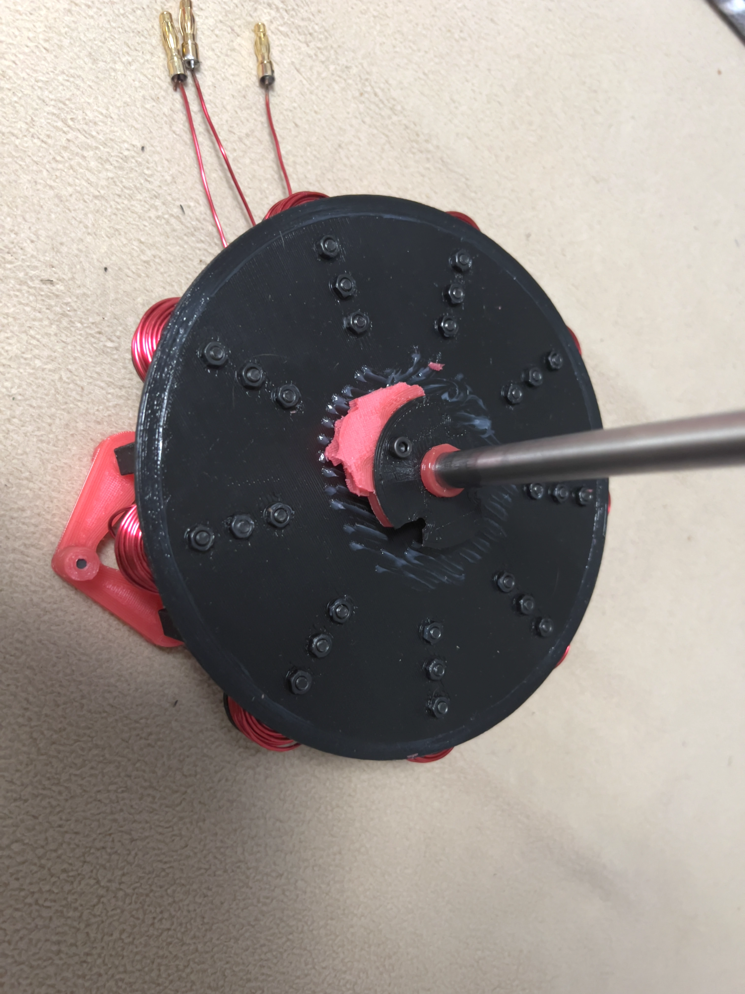 Motor after high-RPM failure, view 1