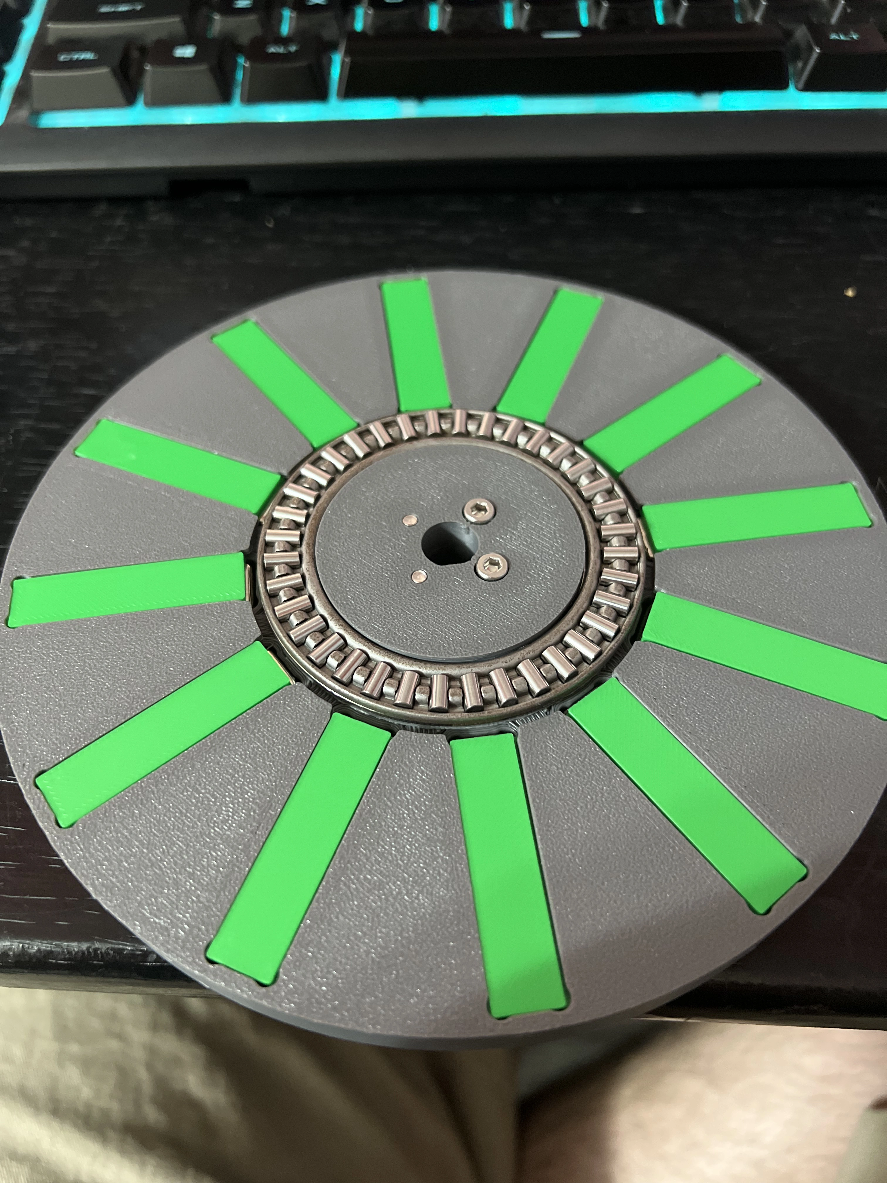 Rotor design 4 with magnet slot covers and needle bearings