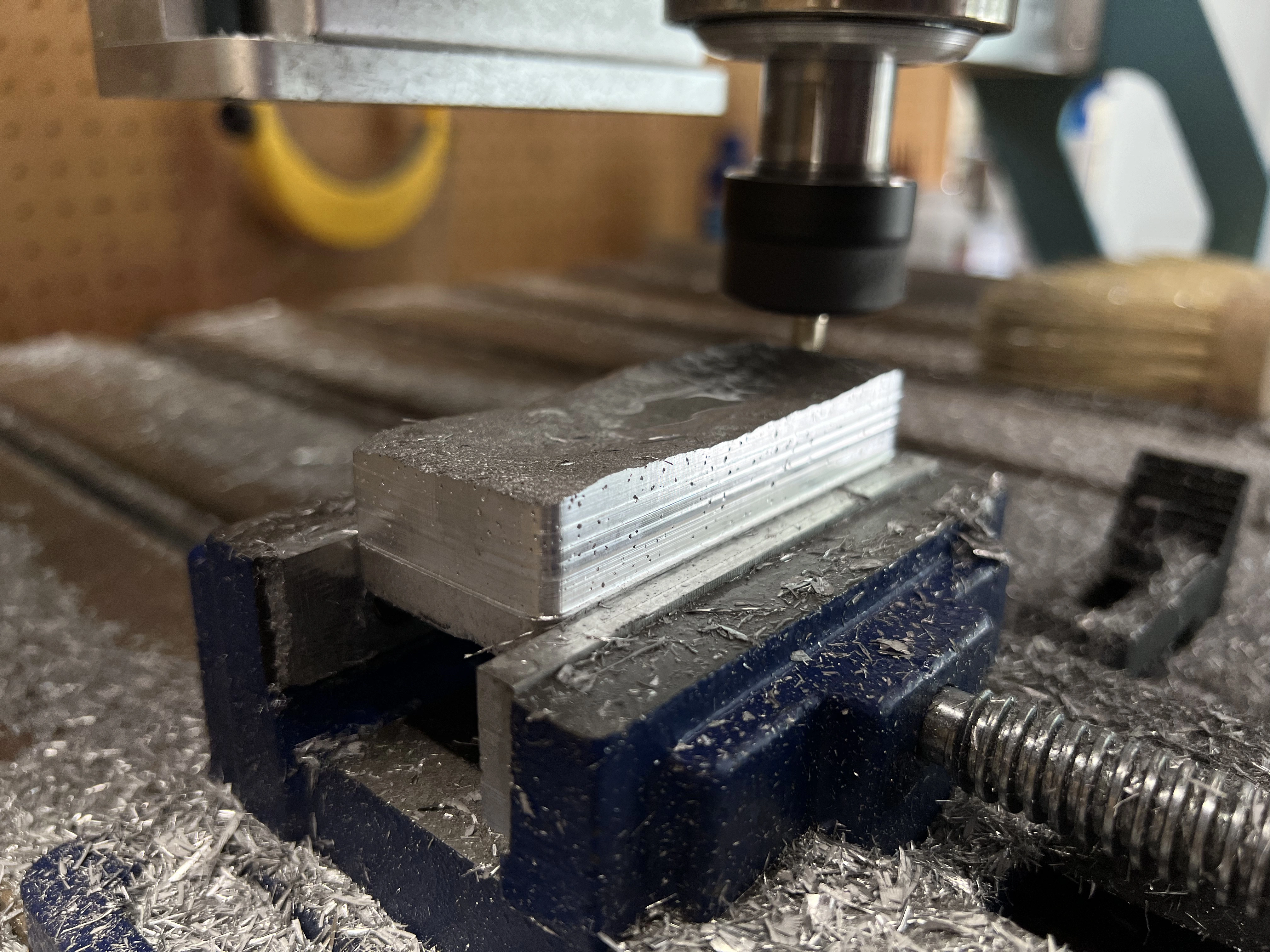 Depth of cut test with a quarter-inch endmill