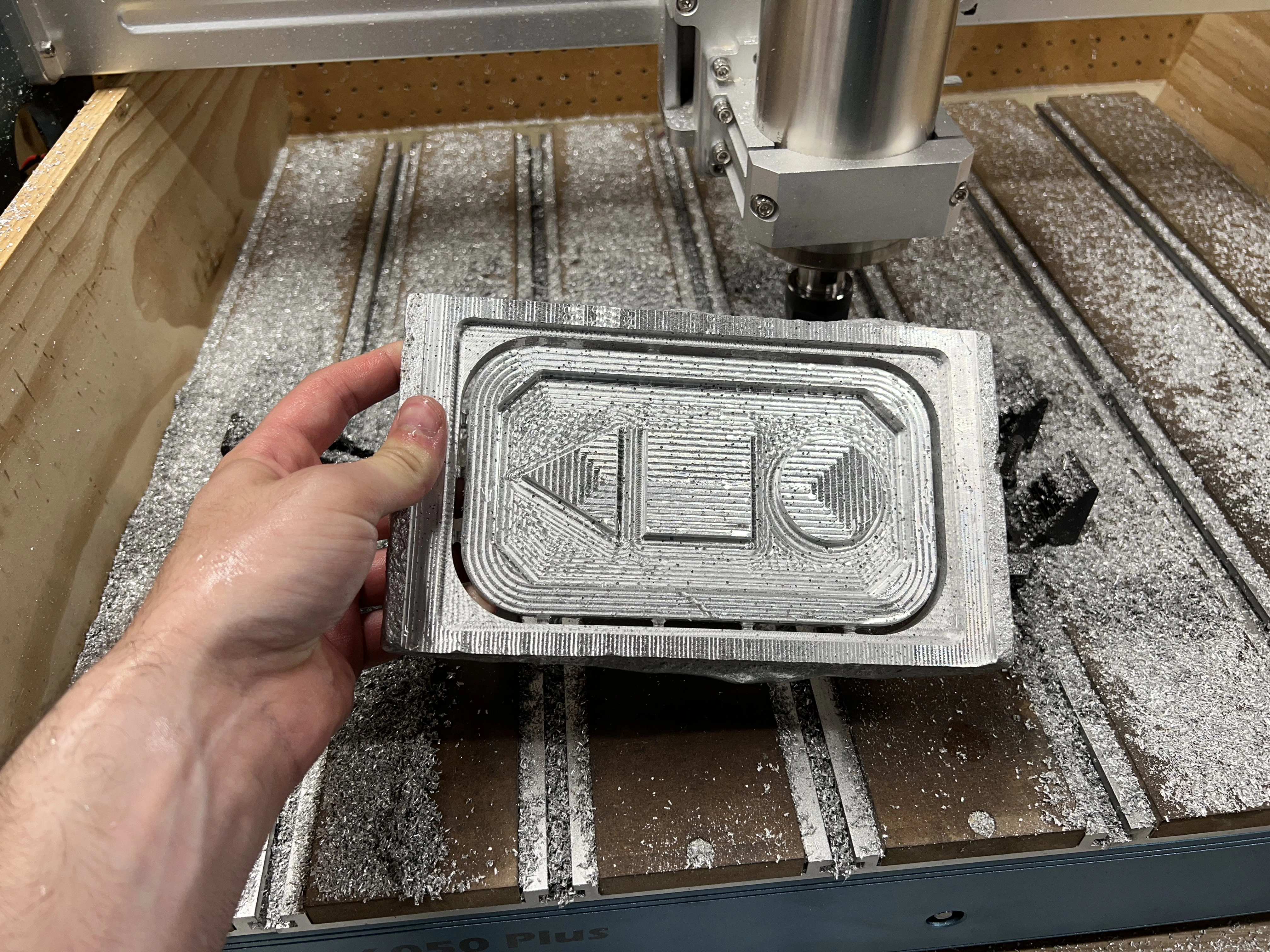 Desk paper holder milled from cast aluminum plate