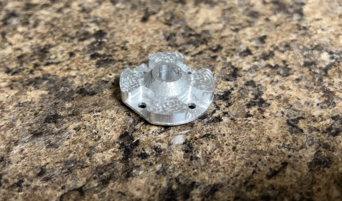 Finished aluminum rotor shaft adapter