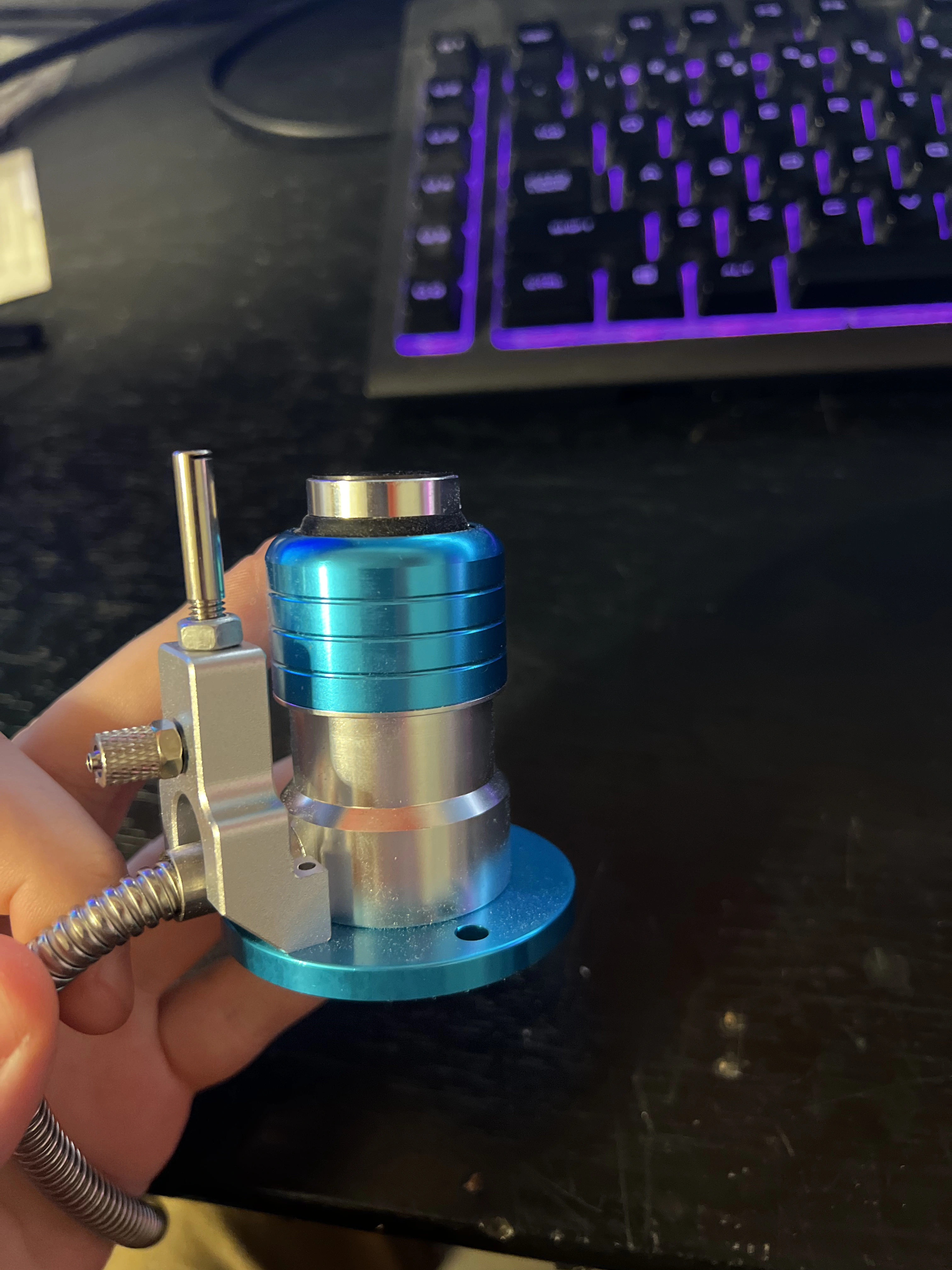 Tool setter probe on the mill bed